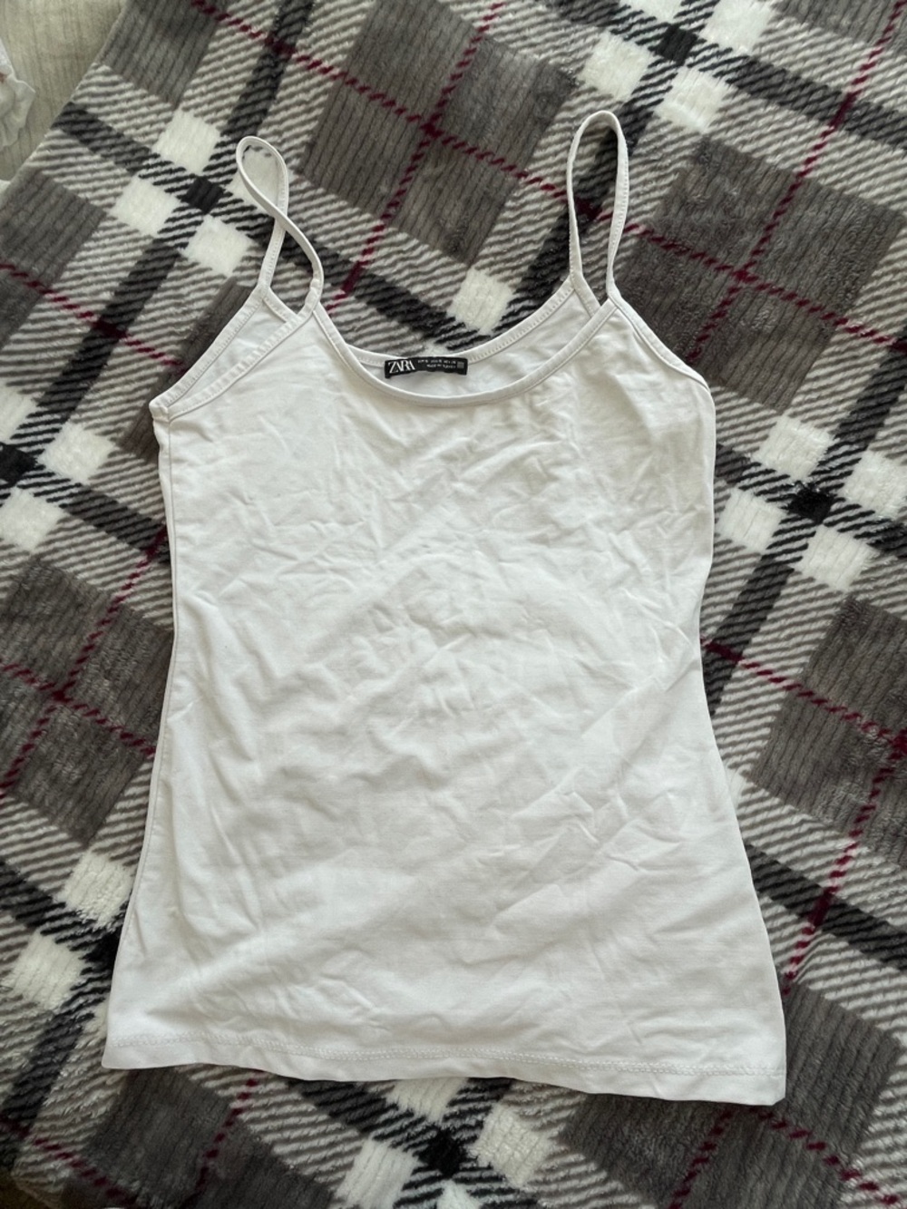 Zara White Slim Spaghetti Strap Camisole